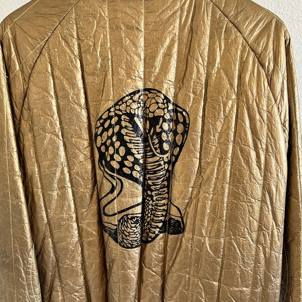 Diesel DSL 55 Metallic Gold Bomber Jacket Y2K Quilted Zip Men’s XL